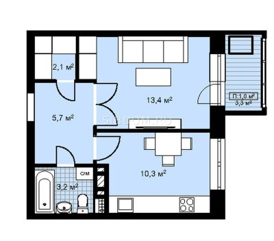 Лот: 15839797. Фото: 1. 1-к квартира, 35.3 м², 4/9 эт... Квартиры, студии