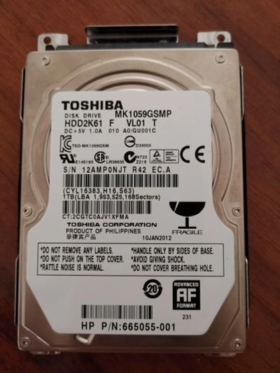 Лот: 16146112. Фото: 1. жесткий диск Toshiba. Жёсткие диски (HDD)