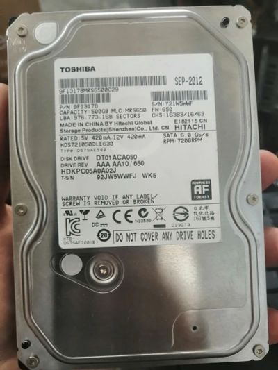 Лот: 20824960. Фото: 1. HDD 500gb. Жёсткие диски (HDD)