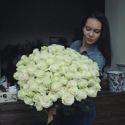 Лот: 7198816. Фото: 1. Сборный букет.101 роза 60 см Цветы... Свежие цветы