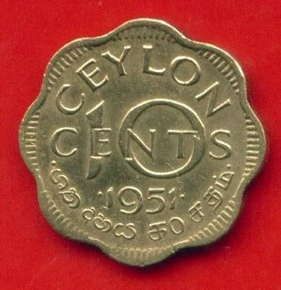 Лот: 8803674. Фото: 1. Британский Цейлон 10 центов 1951... Азия
