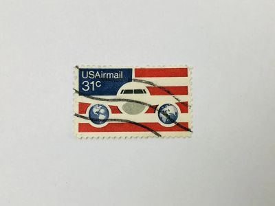 Лот: 23963932. Фото: 1. Авиапочта. Самолет, глобусы и... Марки