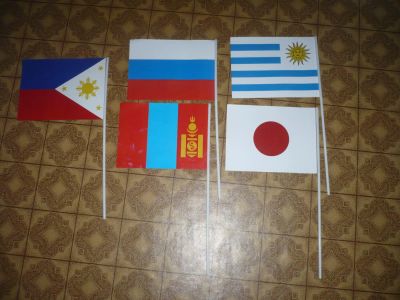Лот: 10002087. Фото: 1. флажки пяти государств. Флаги, гербы