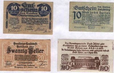Лот: 1422055. Фото: 1. Австрия. Нотгельды. 10, 10, 20... Германия и Австрия