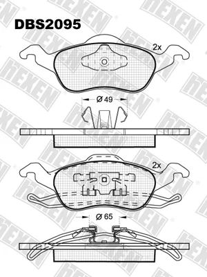 Лот: 3025554. Фото: 1. Колодки тормозные hEXEN DBS2095... Тормозная система