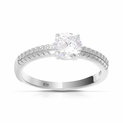 Лот: 23855037. Фото: 1. Кольцо TALANT из серебра с фианитом. Кольца, перстни