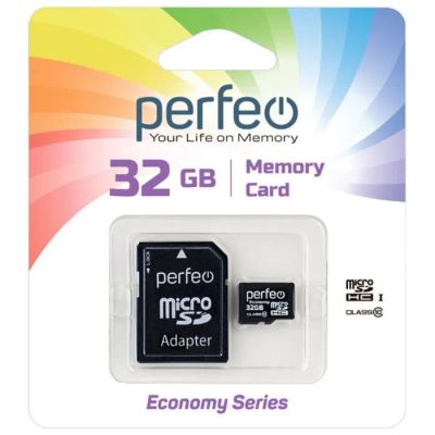 Лот: 25541928. Фото: 1. Карта памяти MicroSDHC 32Gb Perfeo... Карты памяти