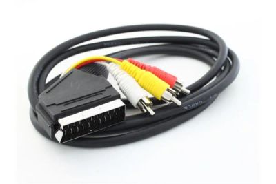 Лот: 4846069. Фото: 1. Аудио-видео кабель SCART - 3 RCA... Кабели