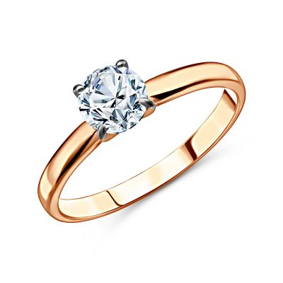Лот: 23844189. Фото: 1. Серебряное кольцо с фианитом и... Кольца, перстни