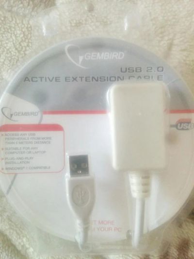 Лот: 9452020. Фото: 1. Кабель USB 2.0 5 м Gembird Удлинитель... Шлейфы, кабели, переходники