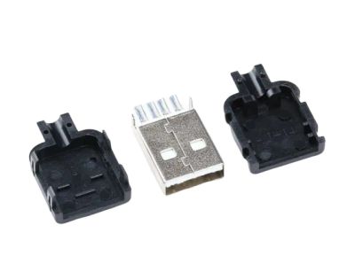 Лот: 19485374. Фото: 1. Штекер USB 2.0 корпусной на провод... Разъёмы