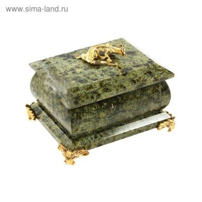 Лот: 13172376. Фото: 1. Шкатулка с ящеркой на ножках 6х8... Шкатулки
