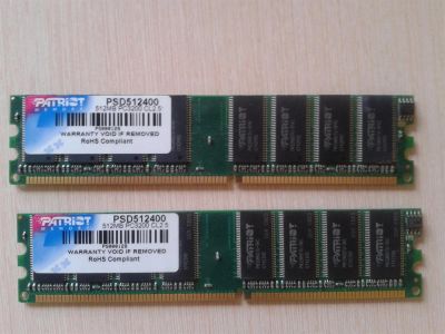 Лот: 3915164. Фото: 1. Patriot DDR1 512Mb x 2 PC3200... Оперативная память