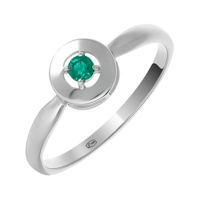 Лот: 23815572. Фото: 1. Серебряное кольцо с изумрудом. Кольца, перстни