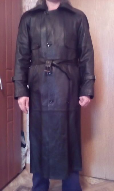 Лот: 7344626. Фото: 1. Плащ кожанный. Верхняя одежда