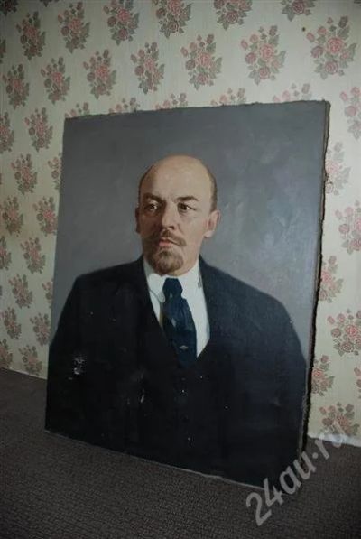Лот: 294225. Фото: 1. Портрет В.И.Ленина маслом. Картины, гравюры