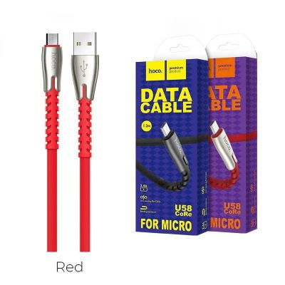 Лот: 22150223. Фото: 1. Кабель HOCO U58 microUSB 1m (Red... Дата-кабели, переходники