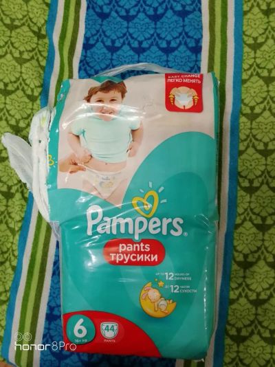 Лот: 10817960. Фото: 1. Подгузники-трусики Pampers 6. Детская гигиена