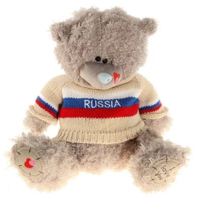 Лот: 3496156. Фото: 1. Плюшевый мишка I love you в кофте... Мягкие