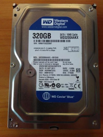 Лот: 8885400. Фото: 1. WD3200AAKX 320G SATA-II. Жёсткие диски