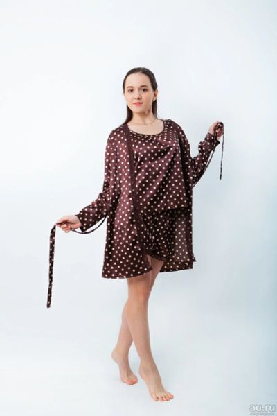 Лот: 13353340. Фото: 1. Одежда для дома / Пижамы (коричневый... Домашняя одежда