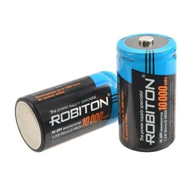 Лот: 19186024. Фото: 1. Аккумулятор Ni-MH D Robiton 10000mAh... Батарейки, аккумуляторы, элементы питания