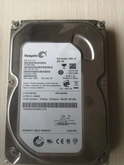 Лот: 22561457. Фото: 1. HDD SATA Seagate 250 Gb, 6VY1J77Z. Жёсткие диски (HDD)