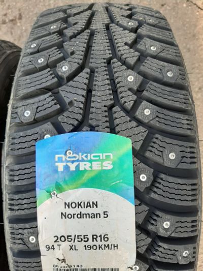 Лот: 16721991. Фото: 1. R16 205/55 Nokian - Nordman 5... Шины