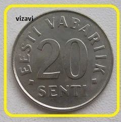 Лот: 17382453. Фото: 1. Эстония 20 сентов (сенти) 2006... Европа