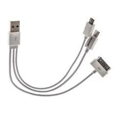 Лот: 2973026. Фото: 1. USB Кабель-переходник 3в1: microUSB... Дата-кабели, переходники