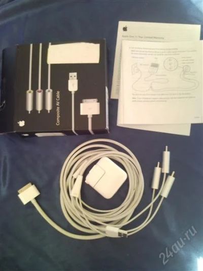 Лот: 928726. Фото: 1. Apple Composite AV Cable Оригинальный... Дата-кабели, переходники