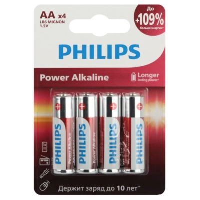Лот: 24081762. Фото: 1. Батарейка Philips, АА (LR06, LR6... Батарейки, аккумуляторы, элементы питания