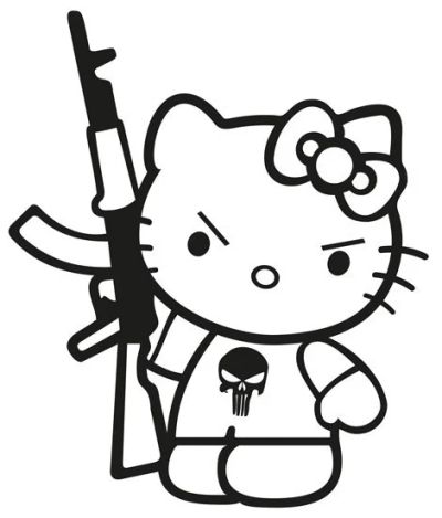 Лот: 4874108. Фото: 1. Kitty наклейка на заднее стекло... Наклейки автомобильные
