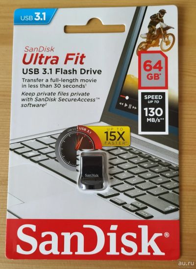 Лот: 15030340. Фото: 1. Флешка SanDisk Ultra Fit USB 3... USB-флеш карты