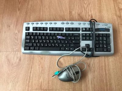 Лот: 17146615. Фото: 1. Клавиатура Chicony ps/2 + мышь... Клавиатуры и мыши