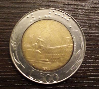 Лот: 13058253. Фото: 1. 500 лир 1988 г., Италия. Европа