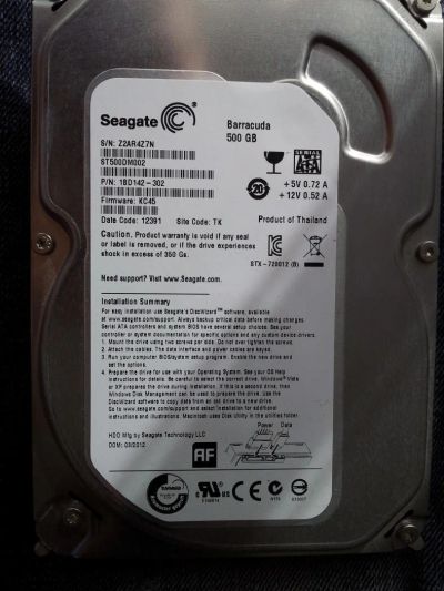 Лот: 5634412. Фото: 1. Жесткий диск 500Gb Seagate ST500DM002... Жёсткие диски (HDD)