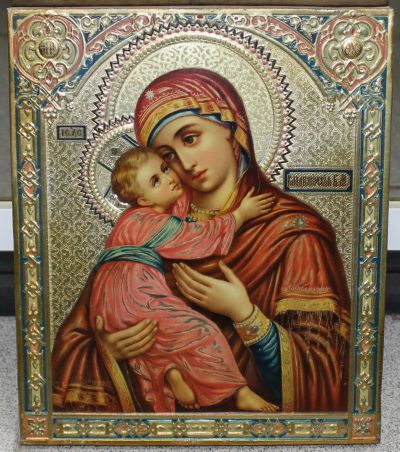 Лот: 14959624. Фото: 1. Икона Владимирская Пресвятая Богородица... Иконы