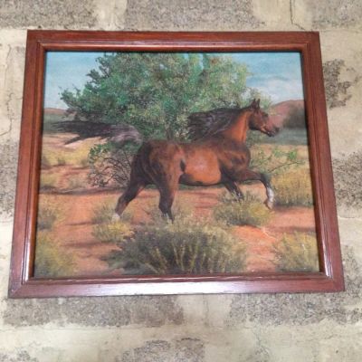 Лот: 6330186. Фото: 1. картина лошадь в бегу, обмен. Картины, рисунки