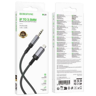 Лот: 25795186. Фото: 1. Кабель BOROFONE LIGHTNING->AUX... Шнуры, кабели, разъёмы