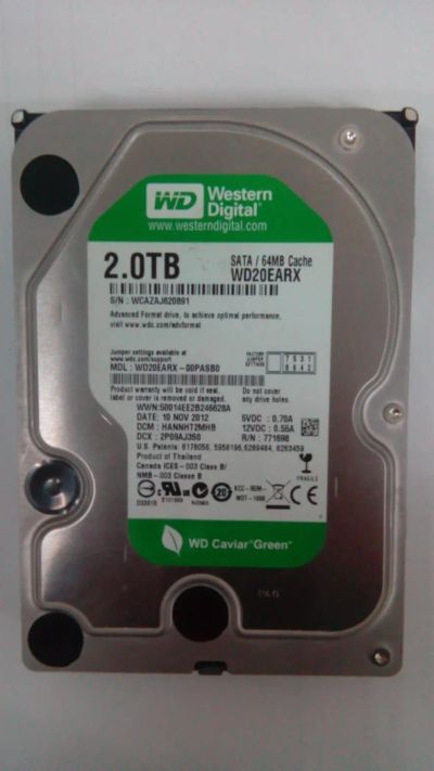 Лот: 6584034. Фото: 1. Винчестер 2Тб WD20EARX с рубля... Жёсткие диски (HDD)