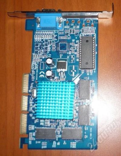 Лот: 193940. Фото: 1. AGP Nvidia GeForce MX400 64Mb. Видеокарты