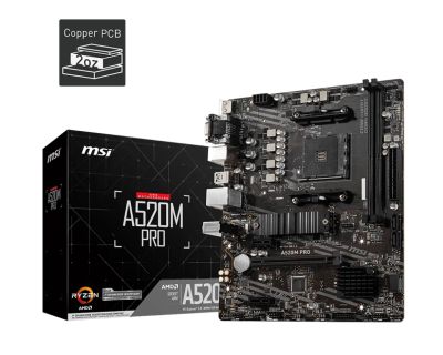 Лот: 20276430. Фото: 1. Мат.плата AM4 A520M PRO MSI (2xDDR4... Материнские платы