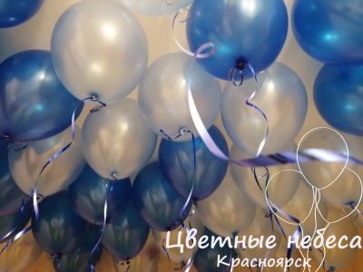 Лот: 6720923. Фото: 1. Синий + голубой шарик с гелием... Воздушные шары