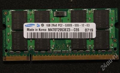 Лот: 545294. Фото: 1. Оператива Samsung SODIMM 1GB DDR2... Оперативная память