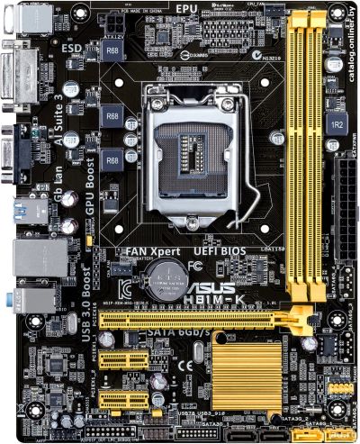 Лот: 16482367. Фото: 1. Мат плата Asus H81M-K. Материнские платы