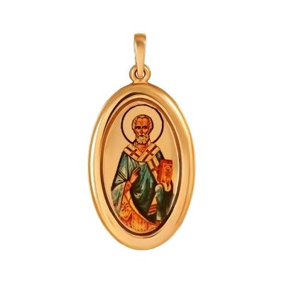 Лот: 23864886. Фото: 1. Золотая подвеска Икона Николай... Другое (ювелирные изделия, бижутерия, часы)