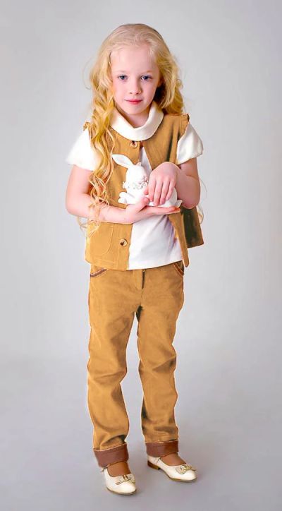 Лот: 6213245. Фото: 1. AnyKids Брюки «Ника» (замша) 110... Брюки, шорты, джинсы