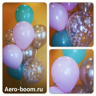 Лот: 10427227. Фото: 1. Фонтан из гелиевых шаров - Мятный... Воздушные шары