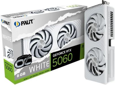 Лот: 25822393. Фото: 1. 8Gb Palit RTX 5060 White OC Новая. Видеокарты